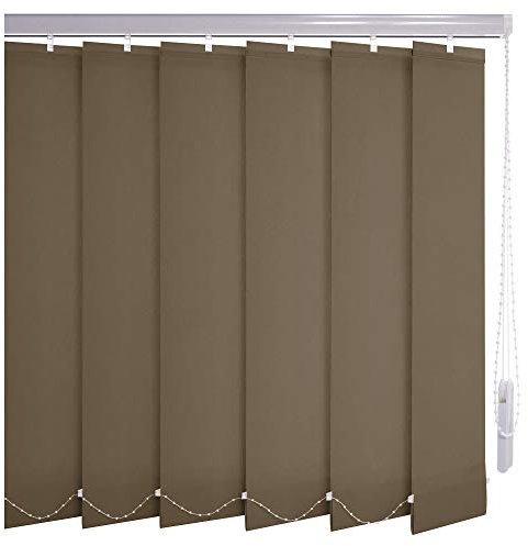 Sonnenschutz-HH® - Lamellenvorhang cappuccino lichtdurchlässig - Breite 280 cm x 120 cm Höhe - Lamellenbreite 127mm Vertikaljalousie Vertikalanlage Schiebevorhang