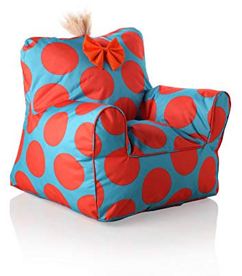 Sweety Toys 11483 Sessel Kindersessel türkis mit orangen Punkten- Indoor/Outdoor-Waterproof