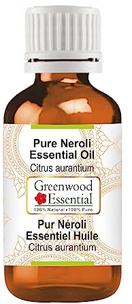 Greenwood Essential Huile essentielle de néroli (citrus aurantium) pure, de très haute qualité thérapeutique, pour les cheveux, la peau et l’aromathérapie, 15 ml