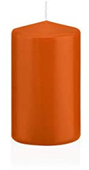 INNA-Glas Candela votiva/Candela a Colonna Maeva, Arancione, 10cm, Ø6cm, 33h - Made in Germany - Candela di Cera/Candela Decorativa