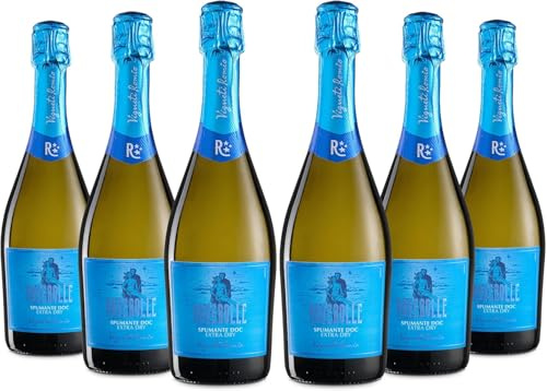 Vigneti Romio Trebbiano Vino Spumante Bianco Novebolle Romagna DOC, Gusto Fresco con Note Fruttate, 11.5% Vol, Confezione con 6 Bottiglie da 750 ml