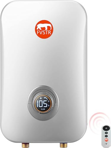 Instant Electric Tankless Water Heater 220/240V, FVSTR Small Smart Portable Self-Modulating on Demand Use Under Sink Kitchen Household Shower, Hot Water for House Shower [Energy Class A] (7.5KW)