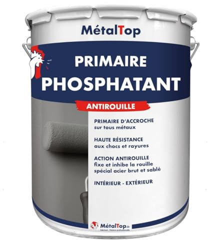 Metaltop - Primaire Phosphatant - Blanc pur - RAL 9010-1 L - Sous-couche d'accroche pour aluminium, acier galvanisé et métaux ferreux courants