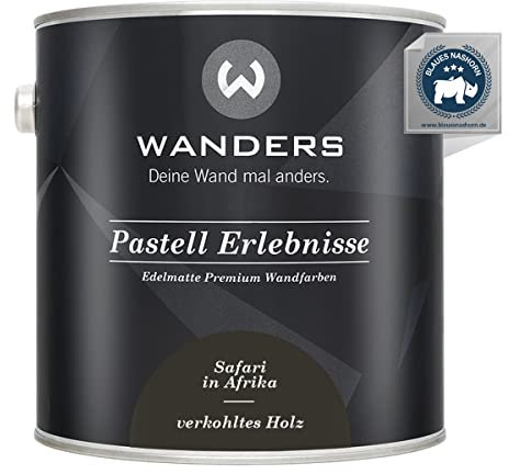Wanders Pastell Experience, 2,5 l, legno carbonizzato/marrone scuro, pittura murale, vernice per mobili da cucina, colore gesso per legno e molto altro ancora, ad asciugatura rapida