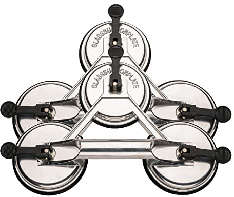 HARDY Aluminium-Saugnapf mit Griff 2-teiliges Set zum Tragen von Glasscheiben zum Reparieren feiner Dellen Langlebig Langlebig Bequeme Größe 3 x 115 mm
