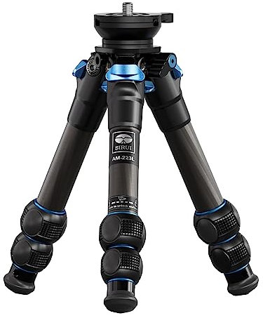 SIRUI AM-223L Carbon Fiber Mini Travel Tripod with Leveling Base, Desktop Tripod with Leveler for Mirrorless Cameras, Loads up to 15KG/33lb, Folded Height 23cm/9”