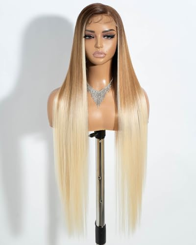 Style Icon Perücke 38 Inches Super Long Straight Wig 13x4 Lace Front Wig Free Part Long Straight Synthetic Lace Wigs for Women (GTHL12A/27V/613)