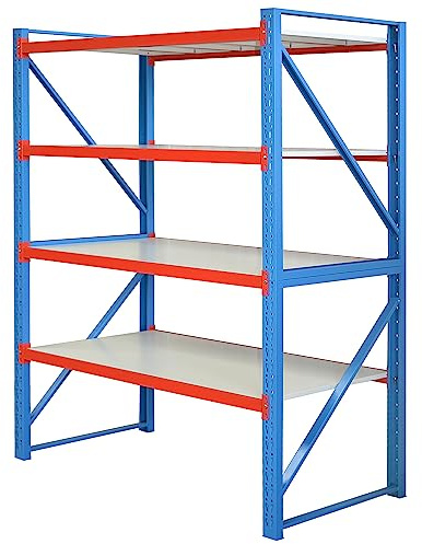 Vesalia Profi Steckregal 204 cm Hoch - 80 cm Tiefe (Hauptregal - Tiefe 80 cm - Breite 150 cm)