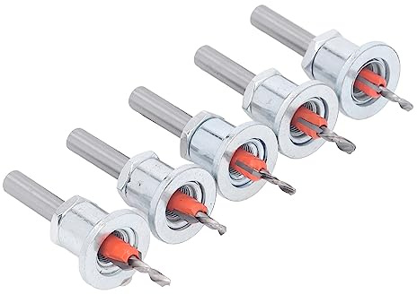 Syrisora 5Pcs Countersink Drill Bit Set Adjustable Replacement Combo with Case for Wood Metal Power Tool