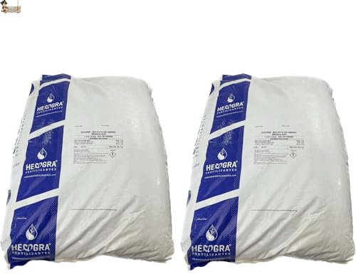 BricoLoco.com Hierro para plantas ¡¡Pack 50 kgs.(2x25kg)!! Sulfato hierro granulado reverdeciente para plantas, árboles cítricos, frutales, limonero. Abono hierro contra clorosis férrica (25 kgs., 2)