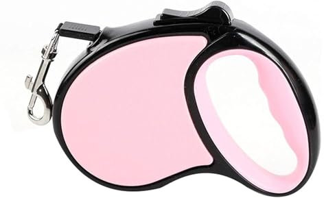 5 M Große Hundeleine, 360° Drehbar, Solide Metallhaken-Hundeleine, Ausziehbare Hunde- Und Katzenleine, Elastische Leine, Hundetraining (Color : Pink, Size : 3m)