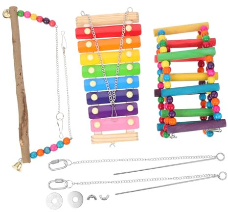 FRCOLOR 1set Giocattoli Creativi Per Polli Giochi Appesi Altalena Divertente e Giocattoli Per Arrampicarsi Per Attività e La Coordinazione Del Tuo Pet
