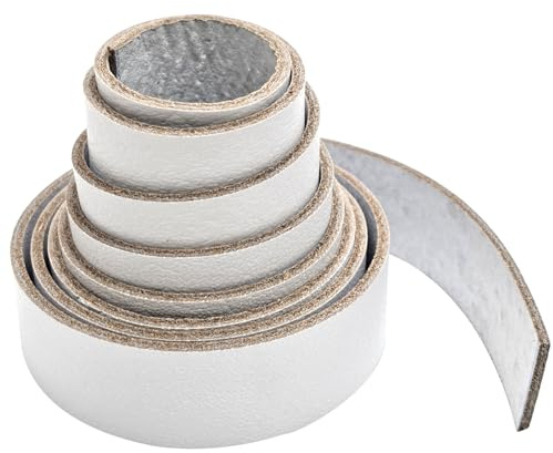 esnado Flacher Lederriemen – Breite: 25 mm | Länge 1,5 m | Dicke ca. 2 mm | Weiß | weich und flexibel | Perfekt für das kreative Lederhandwerk