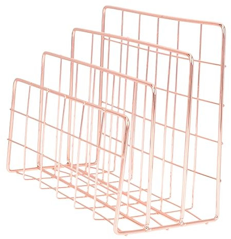 STOBOK 2stücke Desktop Mail Manager Slots Metall Briefablage Für Schreibtisch Modernes Design Organizer Für Dokumente Und Zeitschriften Roségold