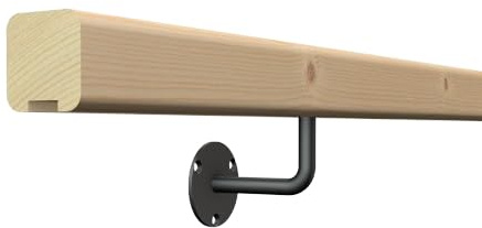 Claro - Kit main courante murale en bois + supports de fixation