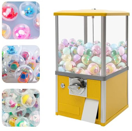 Distributore Automatico Di Capsule, Distributore Automatico Di Caramelle Di Gomma Da Masticare A Gettoni, Distributore Automatico Di Capsule Per Negozi Al Dettaglio, Per 4,5-5,5 Cm Per Negozi ,Yellow