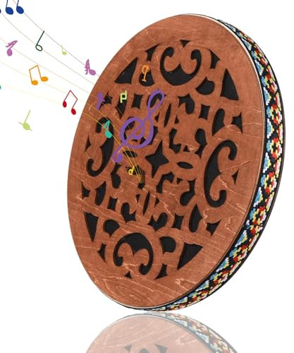 Handtrommel, Ozeantrommel 12 Zoll Holz Handtrommel Ethnisches Percussion Instrument Onomatopoeic Music Entspannungsregen Regen Drum für Performance -Begleitung, Ozeantrommel Sound Heilung
