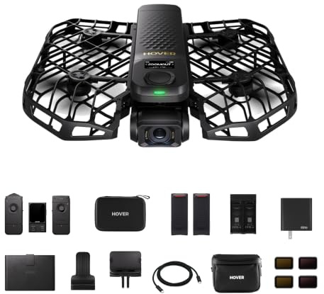 HOVERAir X1 PROMAX Drohne mit Kamera 8K, Faltbar Action Cam, Ski Kombo | Flugkamera mit 15 vollautomatischen Flugmodi, 42 km/h & KI-Tracking. OmniTerrain für jedes Gelände, Rückkollisions-Erkennung
