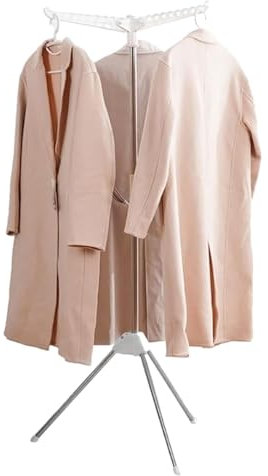 Xujuika Trípode Secado Ropa | Tendedero De Pie Perchero | Tendedero De Ropa Vertical | Estante De Lavandería Plegable | Tendedero Plegable Tripode con 3 Brazos Giratorios para Secar En Interiores