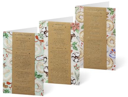 Unicef Weihnachtskarten Set (3 St., 3 Motive) Lieblingsplätzchen - Spendenkarten Rezeptkarte Premium Klappkarten inklusive Briefumschlag - hochwertige Grußkarten made in Germany 17,5 x 11,7 cm