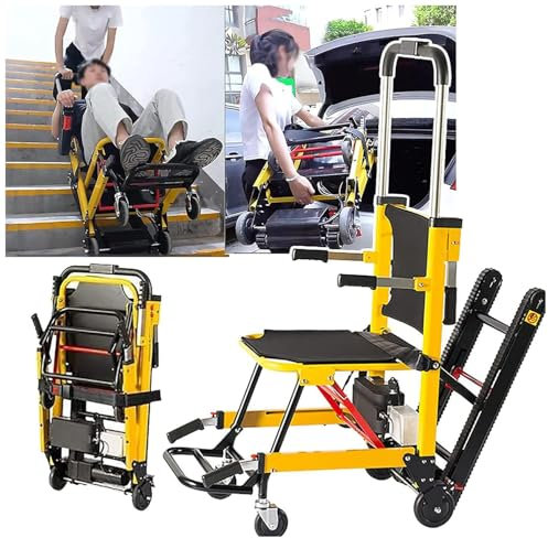 Elektrischer Raupen Treppensteiger, Handwagen-Treppensteiger elektrisch, manueller Treppensteig-Rollstuhl für ältere Patienten, kann Treppen hoch und runter gehen
