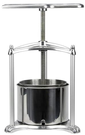 MBCEYLSTUB Obstpresse, 6L Edelstahl Weinpresse Schneckenpresse Ölpresse Geeignet Für Die Herstellung Von Wein, Honig, Saft, Pfefferöl