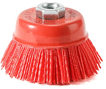 1 spazzola a tazza in nylon da 7,6 cm/10,2 cm/5 '' spazzola abrasiva per trapano utensile rotante per lucidatura del legno strumento sbavatura