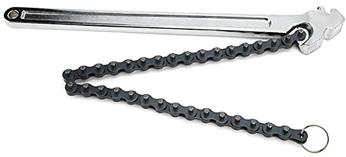 ANKROYU Chiave a catena, Pinza per tubi a catena in acciaio, Chiave a catena per impianti idraulici, Chiave per tubi a catena in acciaio, Chiave a catena per riparazione tubi (15 pollici)