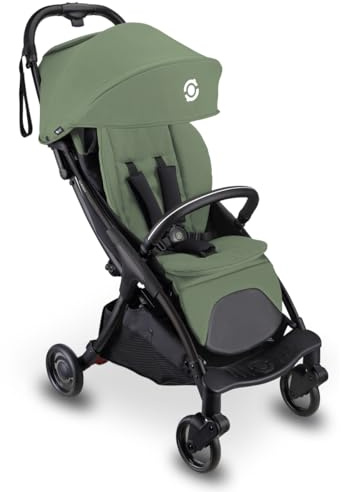 GLOBBER STROLL LITE Kinderwagen – Baby Stroller bis 22 kg - Buggy klein zusammenklappbar - Reisebuggy mit Sonnenschutz – Kinder von 0-4 Jahre - Oliv grün