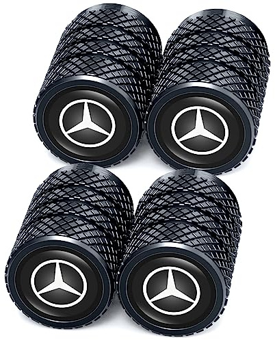 für Mercedes Benz Ventilkappen, Reifen Ventilkappen für Mercedes Benz C E S M Serie CLK GLK GL AB AMG GLS GLE AMG,Ventilkappen mit Dichtung für stabilen Reifendruck, Autoventil Kappe, 4 Stück