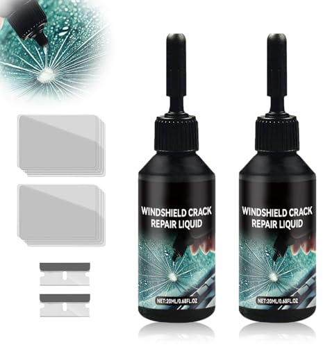 ComedyKing Steinschlag Reparaturset Windschutzscheibe, 2025 Neu Cracks Gone Glass Repair Kit, Chipped Windshield Repair Kit, Glas Reparatur Set Zur Reparatur Langer Rissen, Löchern, Rissen (2pcs)