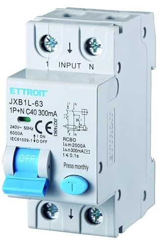 IXTRIMA Interruttore Magnetotermico Differenziale 1P+N 40A 300mA 220V-6KA 2 moduli 300mA per Guida DIN - Protezione Circuiti e Sicurezza Impianti