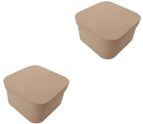 OATIPHO 2 Stück Box aus Kraftpapier Schmuck Boxen mit Deckel dekorative Kästen Schachteln für Pralinen Schokoladenverpackungskästen dekorative Verpackungskartons Hellbraun