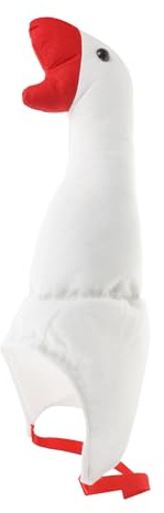 UKCOCO Cappello a forma di oca, regolabile, in peluche, divertente, per cosplay, costume da animale sciocco per bambini e adulti, bianco