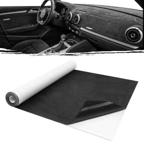AOOSA Självhäftande mikrofibertyg, imitationsläder mocka stretchtyg, 150 x 40 cm mikrofibertygfilm självhäftande mocka look bilfilm, lämplig för bilar interiörer, klädsel, låda, gör-det-själv