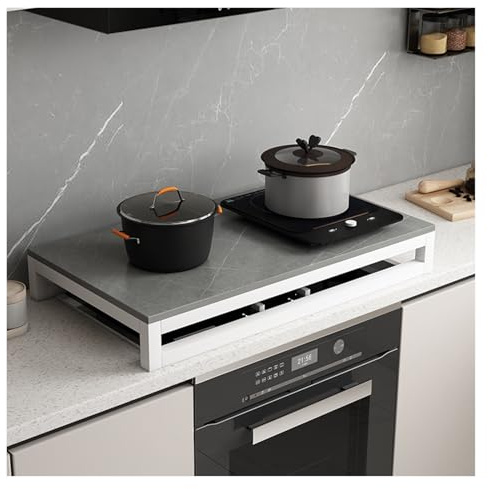 QSTGX Tapas para Encimera De Cocina De Gas Protector De Placa De Induccion Estante Multifuncional para Cocina Resistente a Altas temperaturas(B,50x80x8.6 CM)