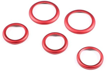 Auto Interni Telaio Trim Kit Di Rifinitura Con Anello Pulsante Sollevamento Lampeggiante Doppio In Lega Alluminio Per Fiat 500 595 596 2010-2022(Rosso)