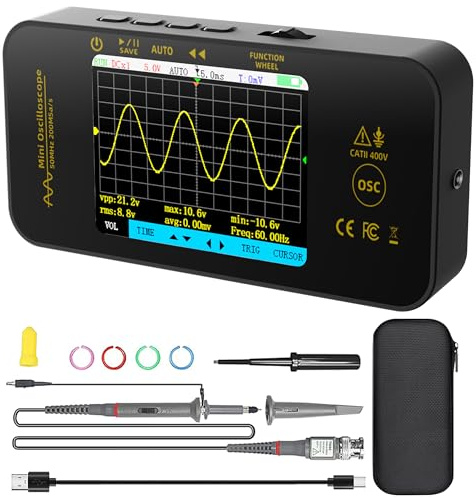BSIDE OT5 Handheld Oszilloskop 50MHz Bandbreite Digitale Oszilloskope 3.2'' TFT Display Tragbares Oszilloskope Automotive Oszilloskop 200MSa/s Abtastrate Trigger Funktion Auto/Nomal/Single