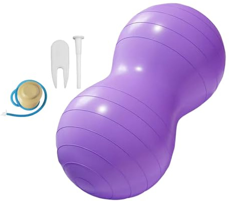 Baoblaze Palla da Seduta per l'equilibrio con Palla di Arachidi, Leggera, Flessibile, Gonfiabile, per Esercizi di stabilità, per Ufficio, Palestra, Viola