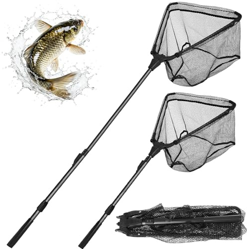 Kescher Angeln Gummiert Kompakt 90cm für Teichkescher Karpfenkescher | Unterfangkescher Gummierter, Angelkescher Teleskop, Kescher Angeln Gummiert Teleskop, Für Outdoor Angelzubehör Fischernetz