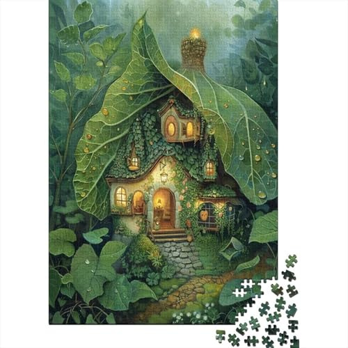 Cottage de forêt enchantée Puzzle 1000 Pièces Adultes intéressant Puzzles 1000 Pièces Durable Jeux De Puzzle Cadeau 38x26cm/1000pcs