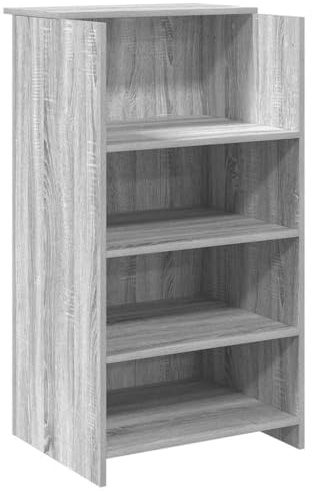 Augerlite Bancone da ricevimento, in legno Sonoma, 55 x 50 x 103,5 cm, con ripiano, tavolo da ufficio versatile per ricevimento, tavolo da lavoro stabile per ufficio e home office