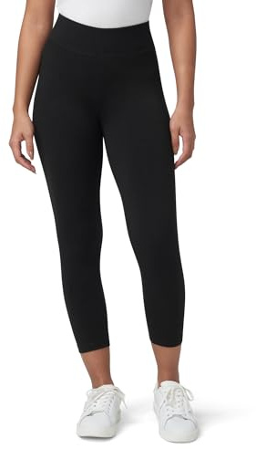 HUE womens Hue Women's Ultra Capri With Wide Waistband Leggings, Black, Medium US