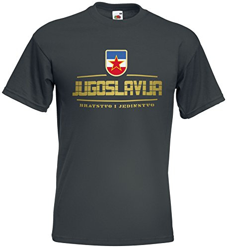 Jugoslawien Jugoslavija EM T-Shirt 2021 Fanshirt Graphit L