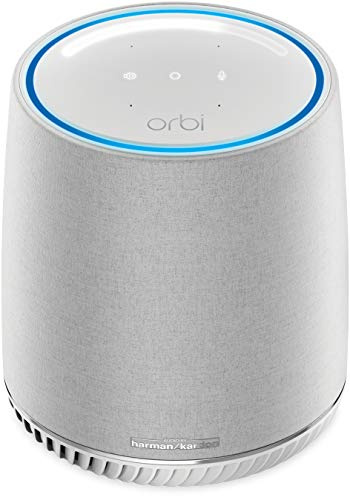 Netgear Orbi Wifi Mesh AC3000 RBS40V, repetidor WiFi adicional con altavoz Alexa integrado, cobertura tribanda de hasta 125 mq, compatible con todos los sistemas Orbi