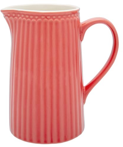 Greengate - Karaffe, Krug, Jug - ALICE - Porzellan - coral / rot - 1L