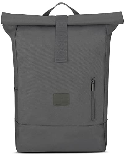 Johnny Urban Rolltop Rucksack Damen & Herren Dunkelgrau - Robin Large - Tagesrucksack mit 16 Zoll Laptopfach - Recyceltes PET - 18-22L - Wasserabweisend