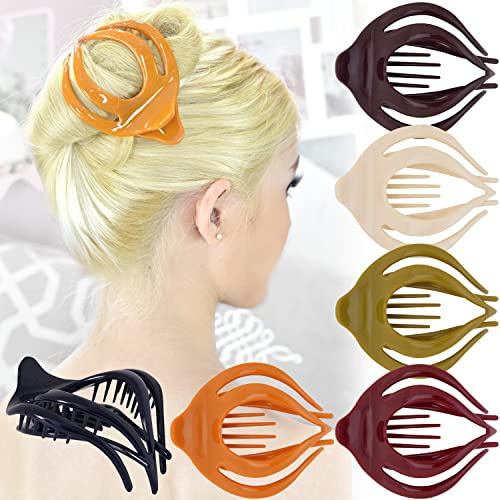RC ROCHE 6 Stück Haarklammer Französisch Damen Rutschfest, Groß Klassisch | Federleicht, Haarklammer Seitlich, French Twist, Gebogene Zähne, Starker Griff, Sicherer Halt, Glattes Styling, Alltag, Reise