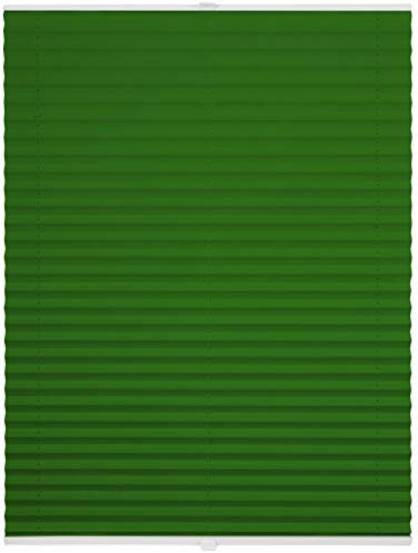 ondeco Plissee ohne Bohren mit Klemmträger, Sonnenschutz für Fenster innen, Jalousien Fenster ohne Bohren Blickdicht, Faltrollo Sichtschutz für Tür Fensterrahmen, Rollo Grün 95x130 cm