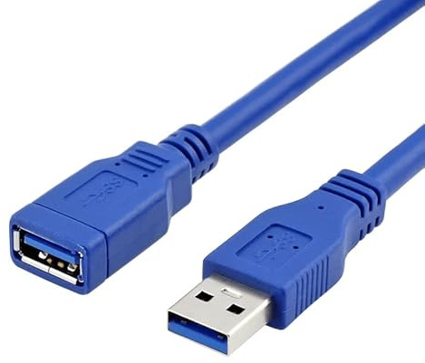 CABLEPELADO Cavo prolunga USB 3.0 Super Speed USB tipo A maschio femmina ad alta velocità 5 Gbps per stampante, mouse, tastiera, hub, chiavetta USB, controller PS, HDD, computer | blu | 1 metro
